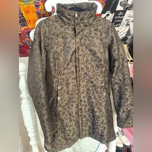 Women's Brown Printed Hooded Jacket